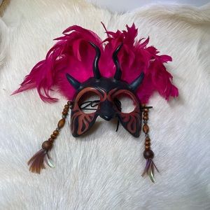 Leather mask newmans commedia mask company in great condition mask